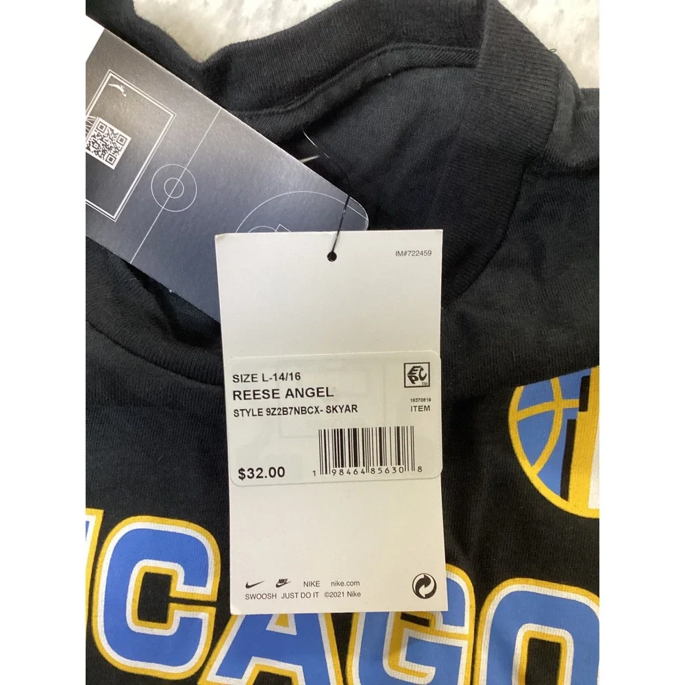 Nike Chicago Sky Angel Reese 5 WNBA Explorer Edition Kids T-Shirt‎ Black L 14/16